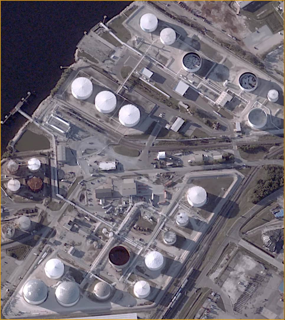 BlackSky Gen-3 image of Tampa oil terminal in Florida