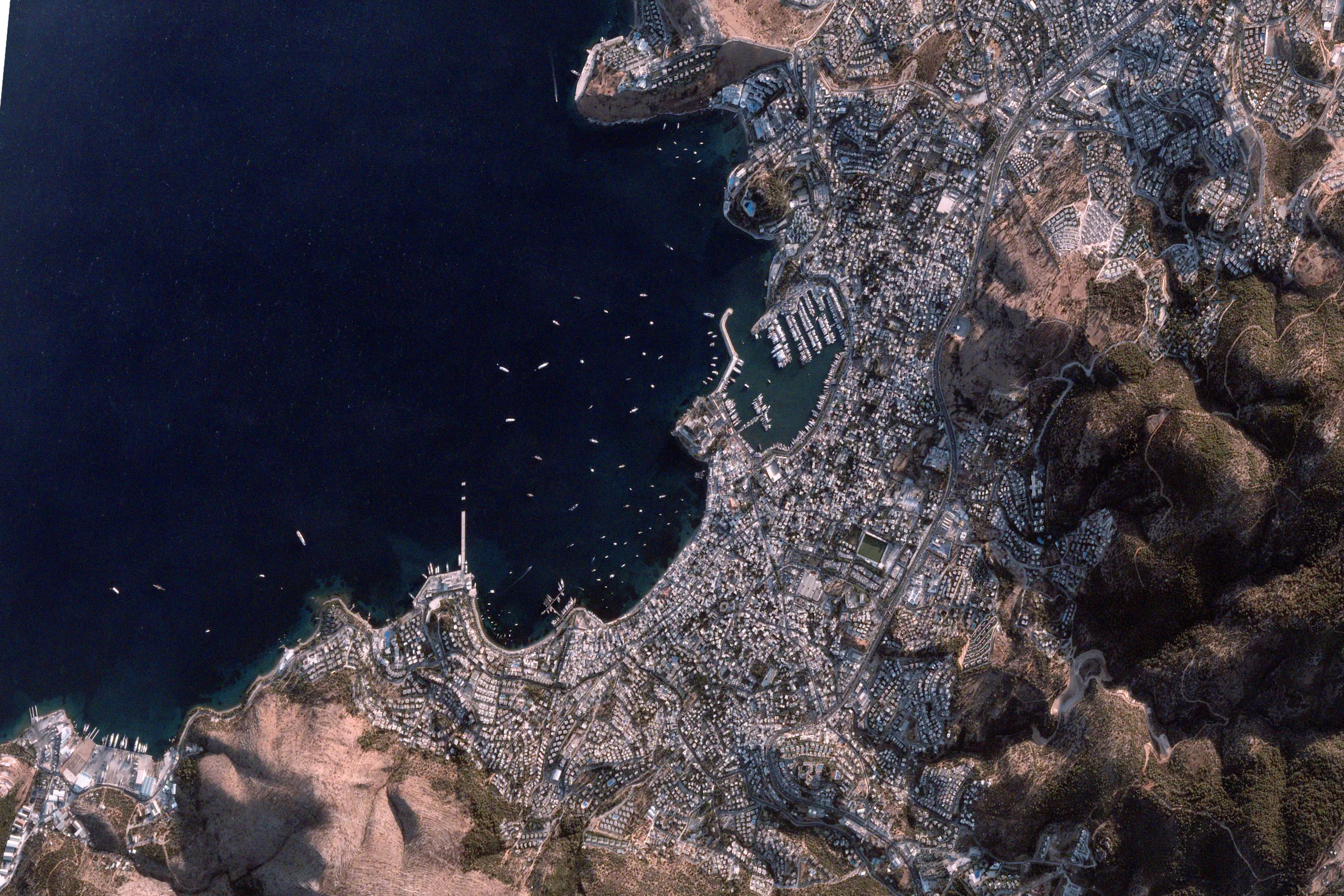 Satellite imagery of Bodrum, Turkey