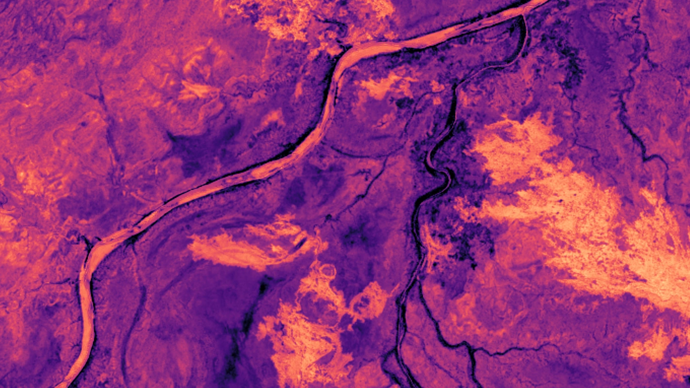 NBR index over Mt Kinahan showing burn severity across the landscape