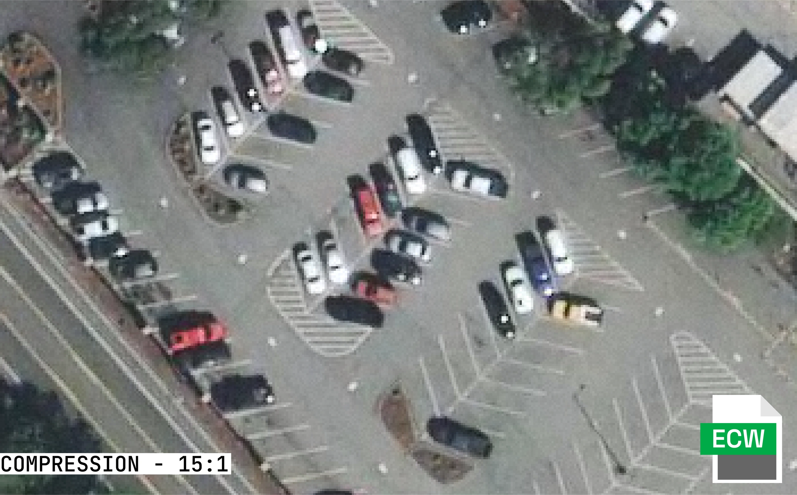 ECW with 15:1 compression - smallest file size.