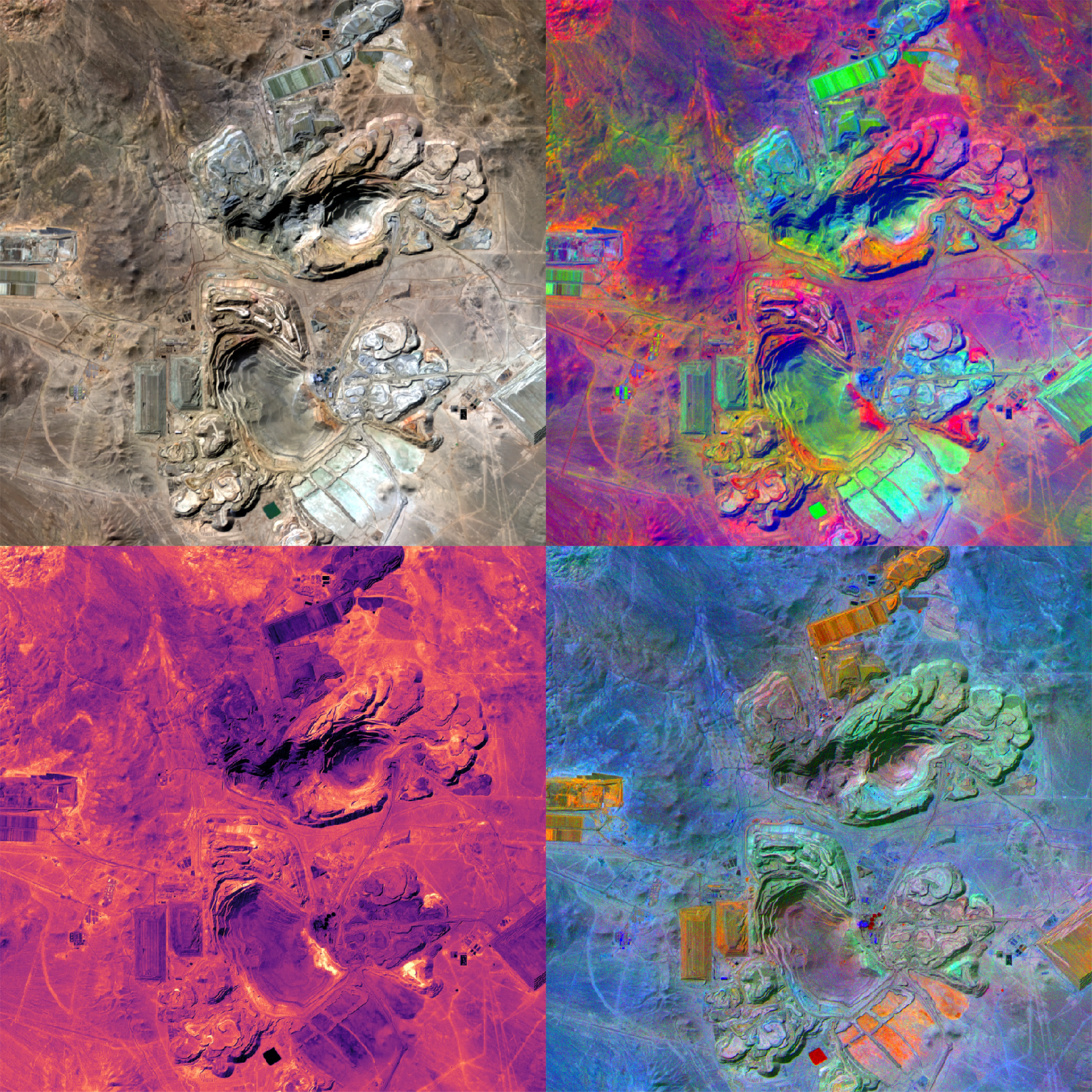 Hyperspectral sample visualisation highlighting spectral richness for mineral mapping.