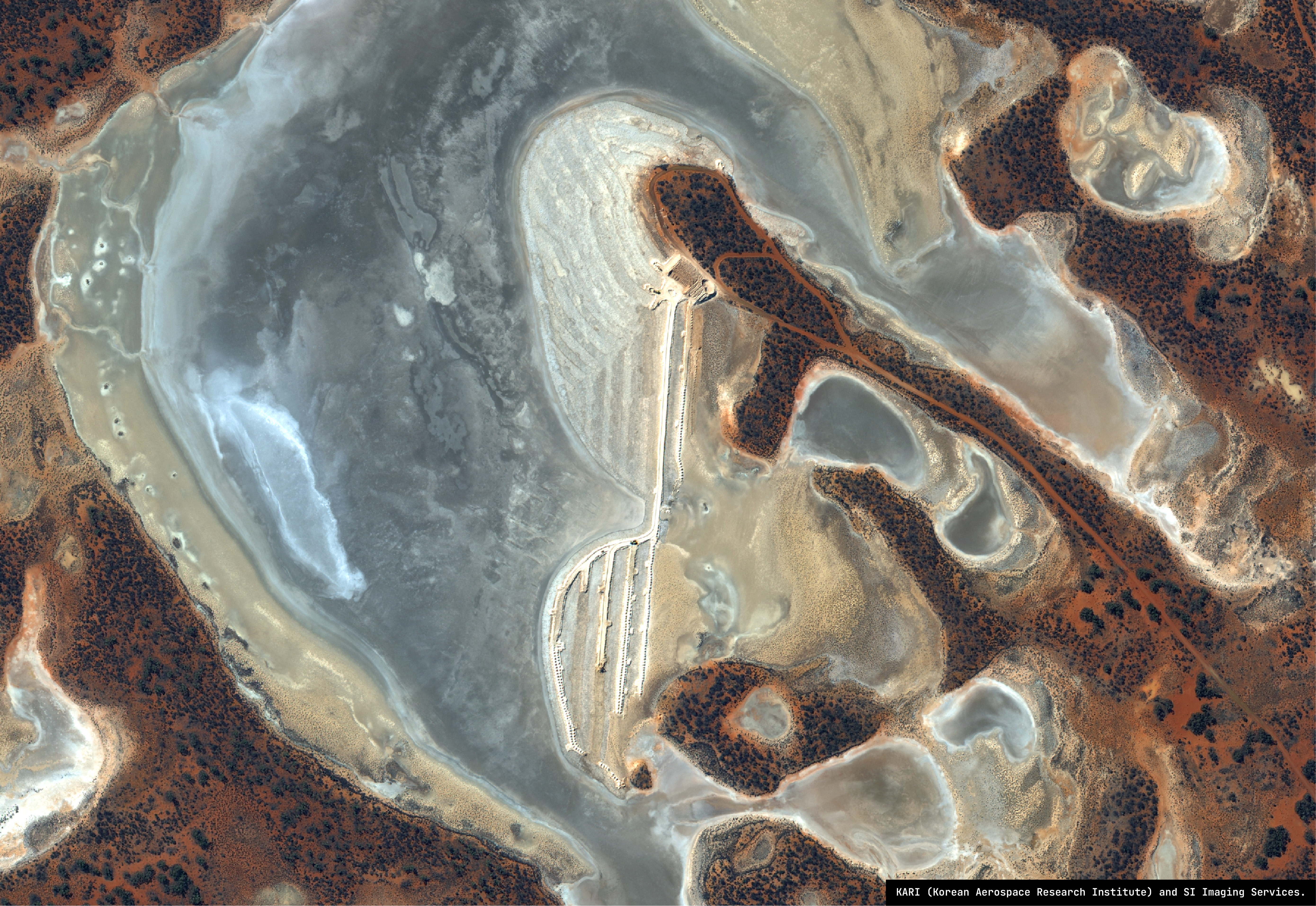 Satellite view of a mining corridor