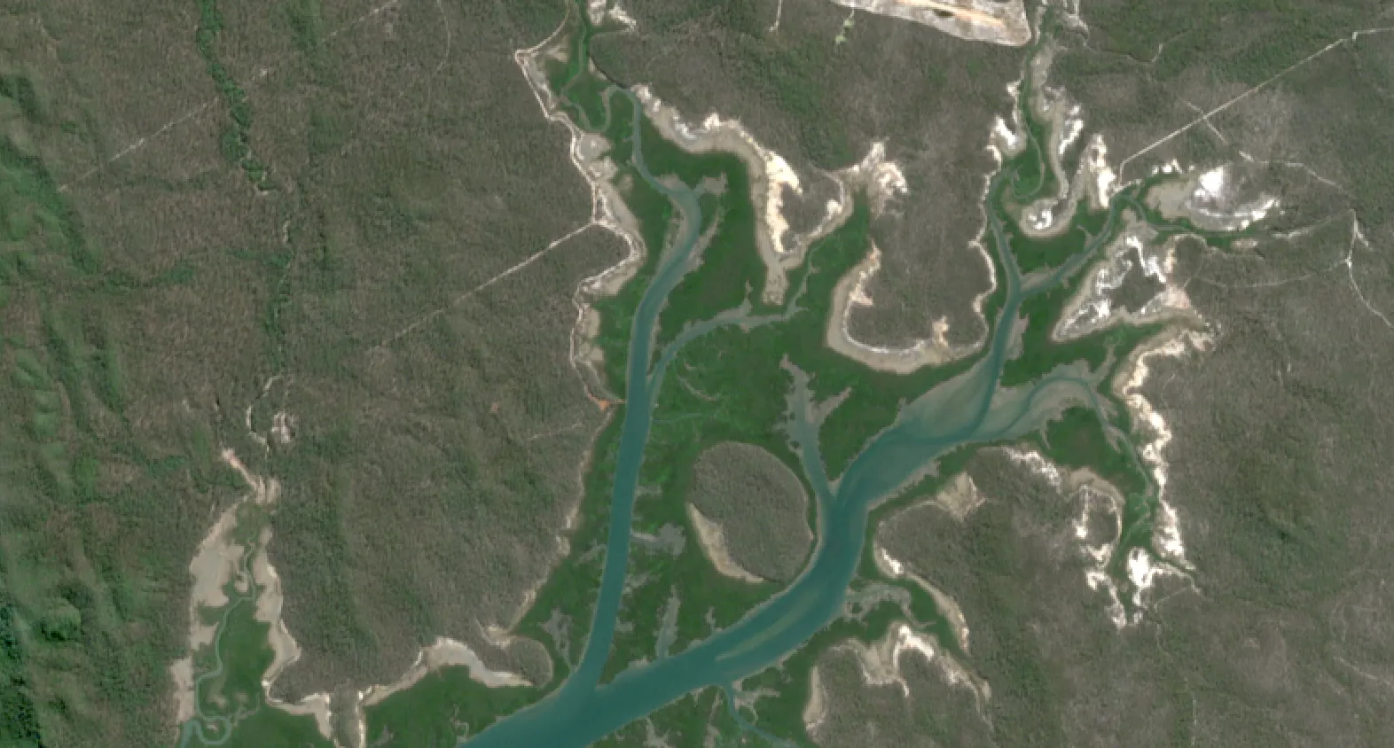 Sentinel‑2 image over Gladstone from 2020 showing baseline conditions.